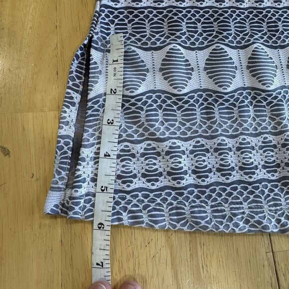 Portocruz Tunic Cover Up Swim Womens Size 2X Gray White Lace Up Semi Sheer - Picture 13 of 14